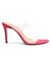 Schutz Women's Ariella Clear Strap High-heel Slide Sandals In Transpareny/vibrant Pink