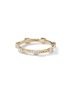 David Yurman Women's Cable Collectibles Collection 18k Yellow Gold & Pavé Diamond Stack Band Ring