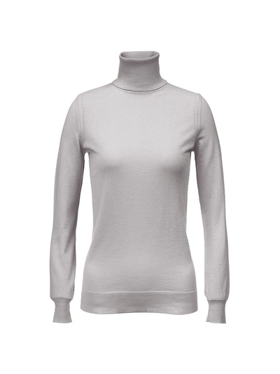 Loro Piana Featherweight Cashmere Turtleneck Jumper In Grey Birch