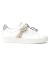 Alexandre Birman Clarita Jungle Genuine Python Bow Sneaker In White