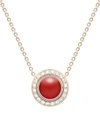 Piaget Women's Possession 18k Rose Gold, Carnelian & Diamond Pendant Necklace In Red