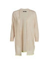 Nic + Zoe Pom-pom Open-front Cardigan In Beechwood