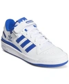 Adidas Originals Two-tone Leather Forum Low-top Sneakers With Touch Strap Clo In White