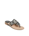 Jack Rogers Women's Jacks Whipstitch Thong Sandals In Bone/black