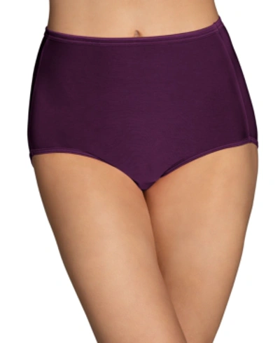 Vanity Fair Women's Illumination Plus Size High-cut Satin-trim Brief Underwear 13810 In Sangria