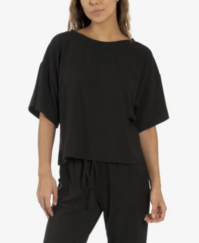 Midnight Bakery Women's Annika Lounge Solid Hacci Top In Black