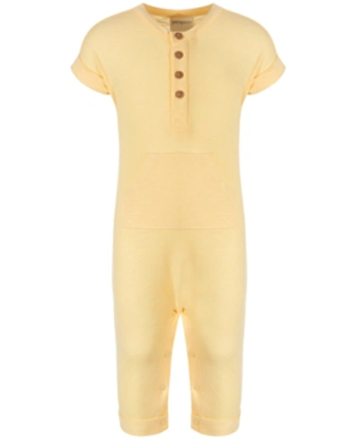 First Impressions Kids' Baby Boys Solid Cotton Romper, Created For Macy's In Sunshine Day