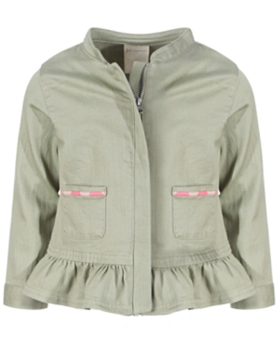First Impressions Kids' Toddler Girls Peplum Denim Jacket, Created For Macy's In Lt Seagrass