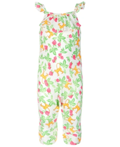 First Impressions Baby Girls Jungle-print Romper, Created For Macy's In Vintage White