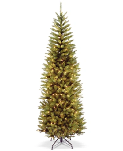 National Tree Company 7.5' Kingswood Fir Hinged Pencil Tree With 350 Clear Lights In Green
