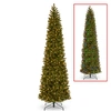National Tree Company National Tree 12' Feel Real Downswept Douglas Fir Pencil Slim Tree With 850 Dual Color Led Lights & In Green