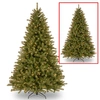 NATIONAL TREE COMPANY NATIONAL TREE 7.5' "FEEL-REAL" LAKEWOOD SPRUCE HINGED TREE WITH 700 DUAL COLOR LED LIGHTS