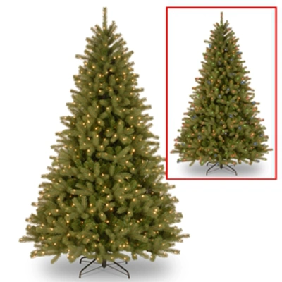 National Tree Company National Tree 7.5' "feel-real" Lakewood Spruce Hinged Tree With 700 Dual Color Led Lights In Green