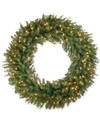 National Tree Company 48" Norwood Fir Wreath With 200 Clear Lights In Green