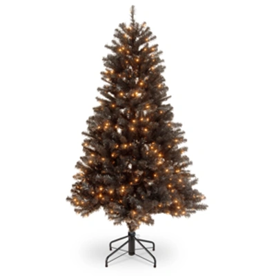 National Tree Company National Tree 4 .5" North Valley Black Spruce Hinged Tree With 200 Clear Lights