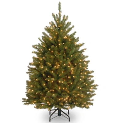 National Tree Company National Tree 4.5' Dunhill Fir Hinged Tree With 450 Clear Lights In Green
