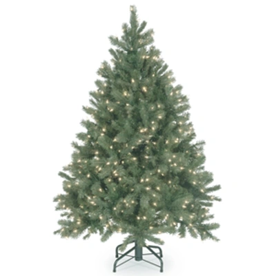 National Tree Company National Tree 4 .5' Feel Real Downswept Douglas Blue Fir Hinged Tree With 450 Clear Lights In Green