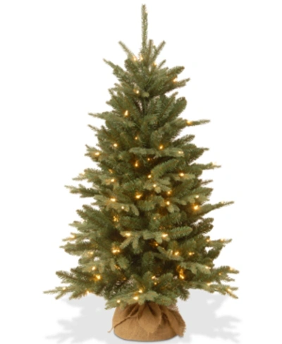 National Tree Company 4' Feel Real Burlap Tree With 150 Clear Lights In Green