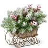 National Tree Company 10" Dunhill Fir Sleigh With Snow, Berries And Cones In Green
