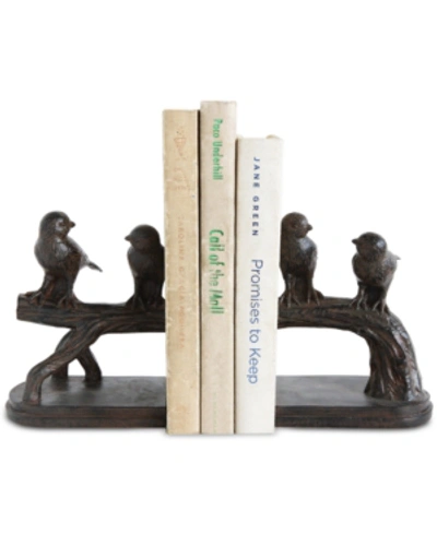 3r Studio Decorative Resin Bird On Branch Bookends, Rust, Set Of 2
