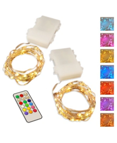 Macy's Lumabase Set Of 2, 100 All Colored Mini String Lights With Remote Control In Open Misce