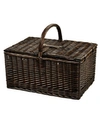 Picnic At Ascot Buckingham Willow Picnic Basket With Blanket - Service For 4 In Orange
