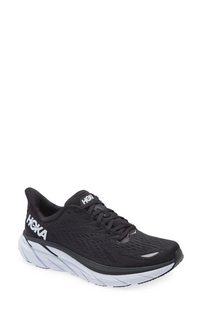 Hoka One One Clifton 8 Mesh Sneakers In Black + White