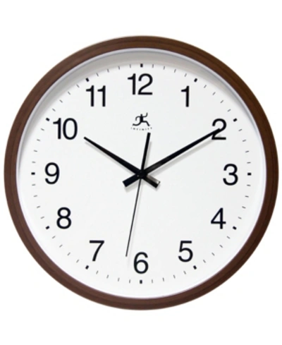Infinity Instruments Round Wall Clock In Brown
