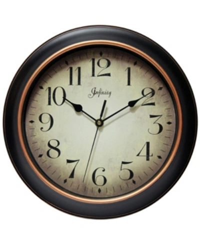 Infinity Instruments Round Wall Clock In Brown