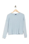 Splendid Mineral Wash Long Sleeve Pullover In Seafoam