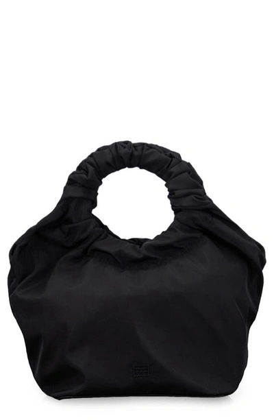 Frame Le Scrunch Mini Ruched Top-handle Bag In Noir