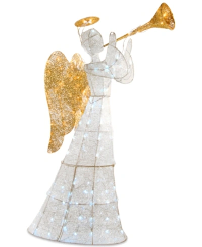 National Tree Company 60" Led Crystal Trumpeting Angel With Halo In White