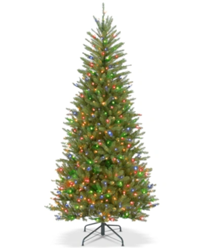 National Tree Company 6.5' Dunhill Fir Slim Tree With 500 Multicolor Lights In Green