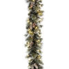 National Tree Company 9' X 10" Glitter Pine Garland With Cones, Snowflakes And 100 Clear Lights In Green