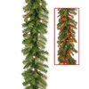 National Tree Company 9' X 10" Norwood Fir Garland With 50 Battery Operated Dual Led Lights In Green
