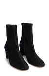 By Far Sofia Block Heel Bootie In Black Suede