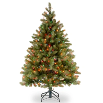 National Tree Company National Tree 4.5' "feel Real" Downswept Douglas Fir Hinged Tree With 450 Multi Lights In Green