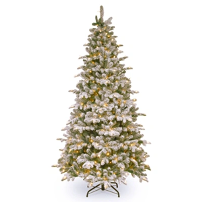 National Tree Company 6.5' Feel Real Everest Fir Medium Hinged Tree With 350 Clear Lights In Green