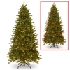 NATIONAL TREE COMPANY NATIONAL TREE 7.5' FEEL REAL SHERIDAN SPRUCE MEMORY-SHAPE HINGED TREE WITH 550 DUAL COLOR LED