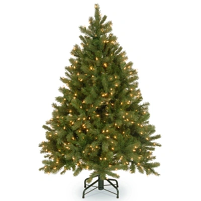 National Tree Company National Tree 4.5' "feel Real" Downswept Douglas Fir Hinged Tree With 450 Clear Lights In Green