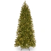 National Tree Company National Tree 7' Feel Real Downswept Douglas Fir Pencil Slim Hinged Tree With Dual Color Lights In Green