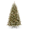 NATIONAL TREE COMPANY NATIONAL TREE 7.5' FEEL REAL SNOWY BRISTLE BERRY HINGED TREE WITH RED BERRIES, MIXED CONES 700 DUAL 