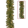NATIONAL TREE COMPANY NATIONAL TREE 9' X 10" NORTH VALLEY SPRUCE GARLAND WITH 50 BATTERY OPERATED DUAL LED LIGHTS
