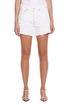Agolde Parker High Waist Cutoff Denim Shorts In White