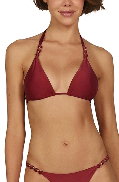 Vix Swimwear Paula Triangle Bikini Top In Red