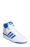 Adidas Originals Adidas Women's Originals Forum Mid Casual Shoes In White/ Team Royal Blue/ White
