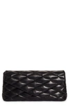 Saint Laurent Sade Leather Puffer Clutch In 1000 Nero