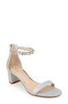 Jewel Badgley Mischka Catalina Ankle Strap Sandal In Silver