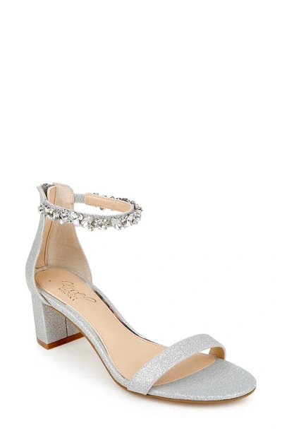 Jewel Badgley Mischka Catalina Ankle Strap Sandal In Silver