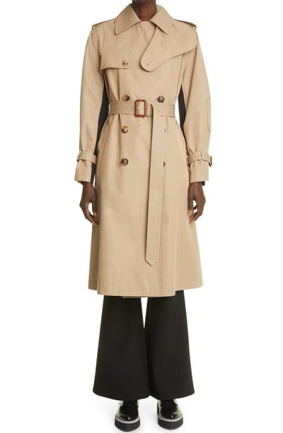 Alexander Mcqueen Beige And Black Hybrid Mcqueen Graffiti Trench Coat In Beige Black